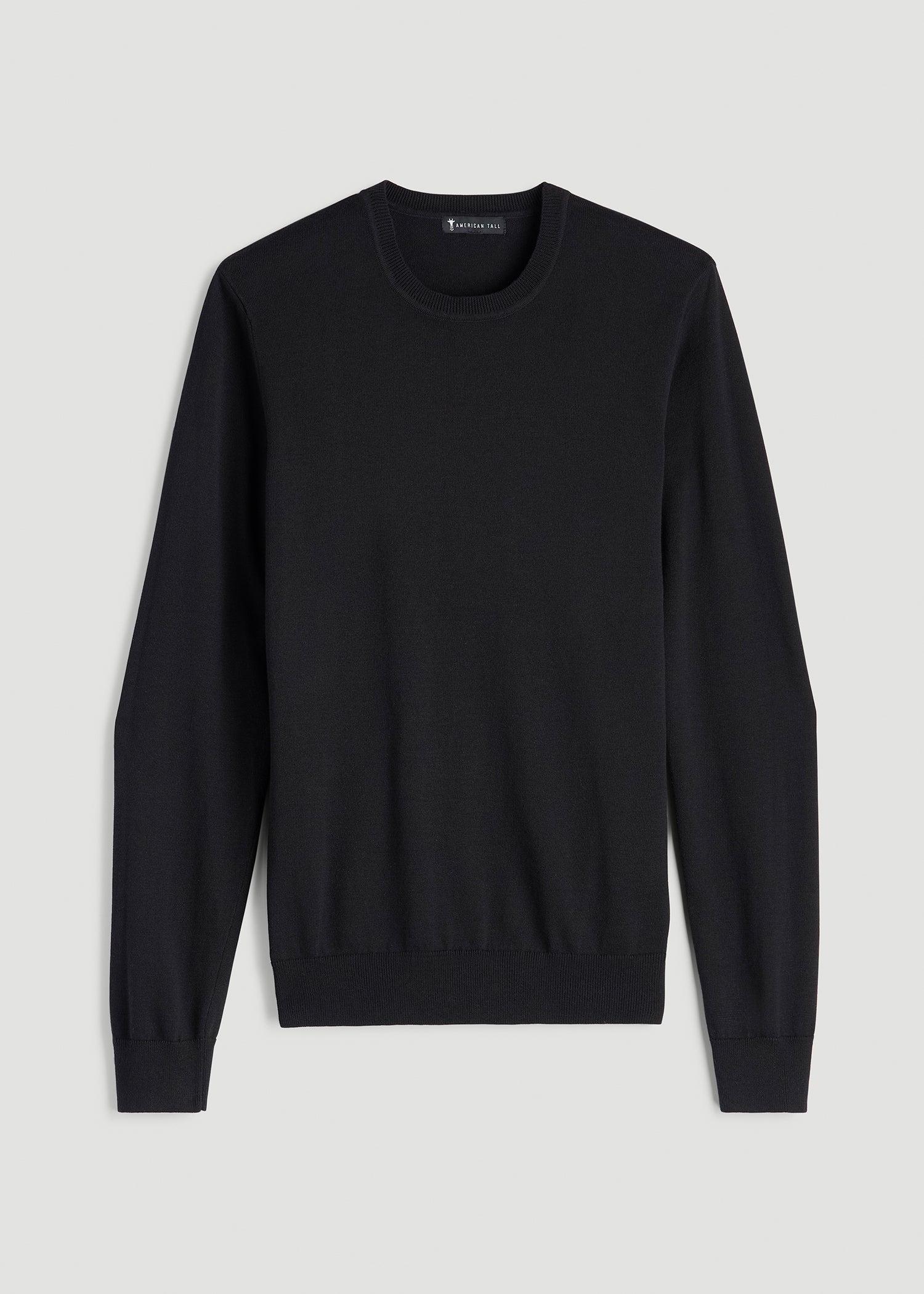 Everyday Crewneck Sweater for Tall Men in Black Male Product Image