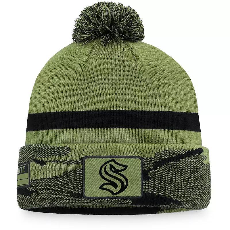 Mens Fanatics Branded Camo Dallas Stars Military Appreciation Cuffed Knit Hat with Pom Product Image