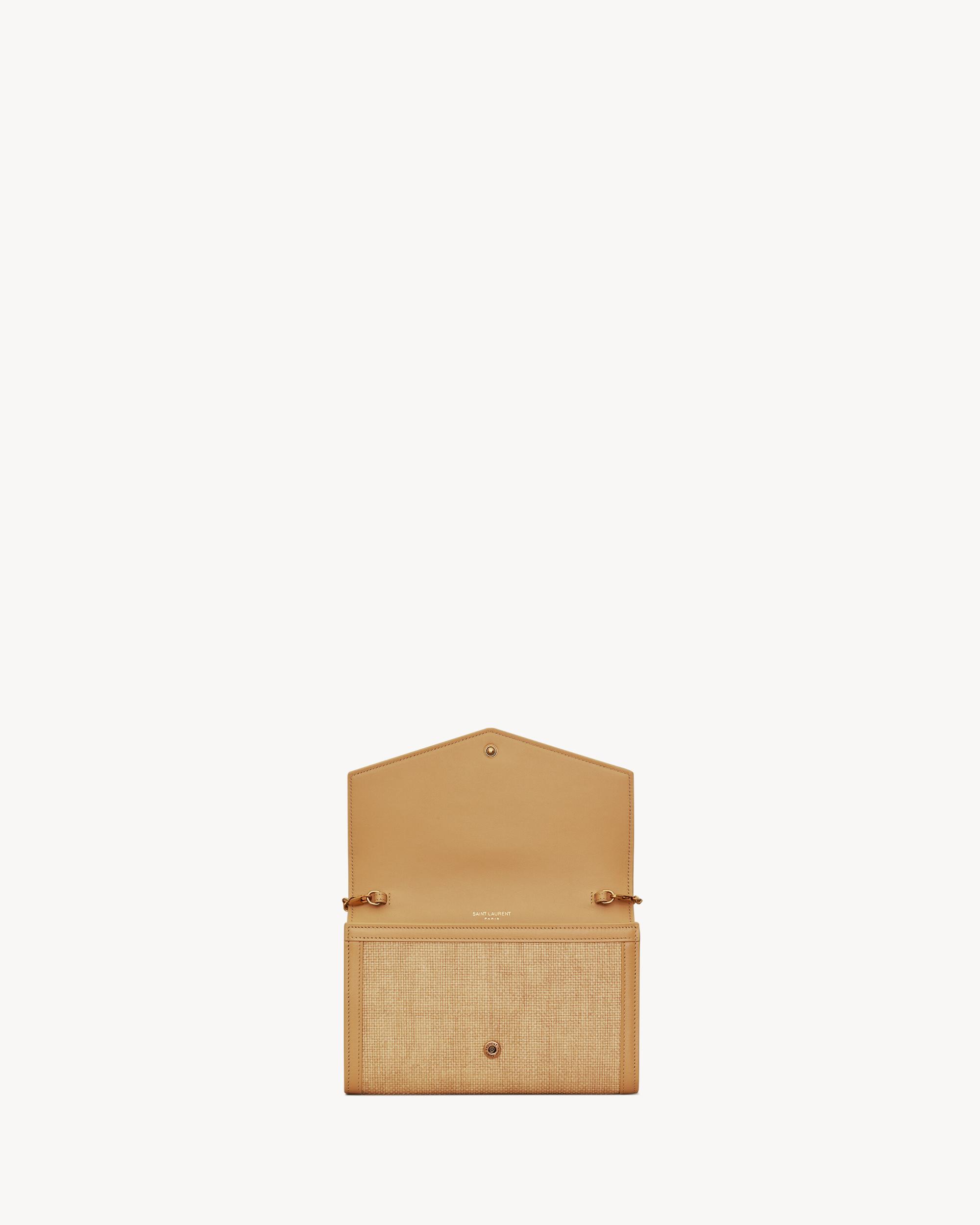 CASSANDRE ENVELOPE CHAIN WALLET IN GRAIN DE POUDRE LEATHER Product Image