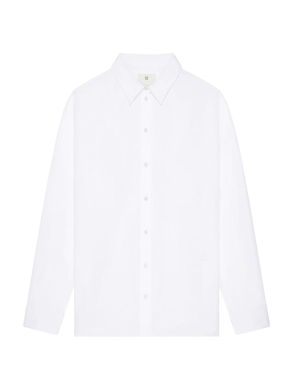 Womens Oversized Shirt in Poplin with Open Back Product Image
