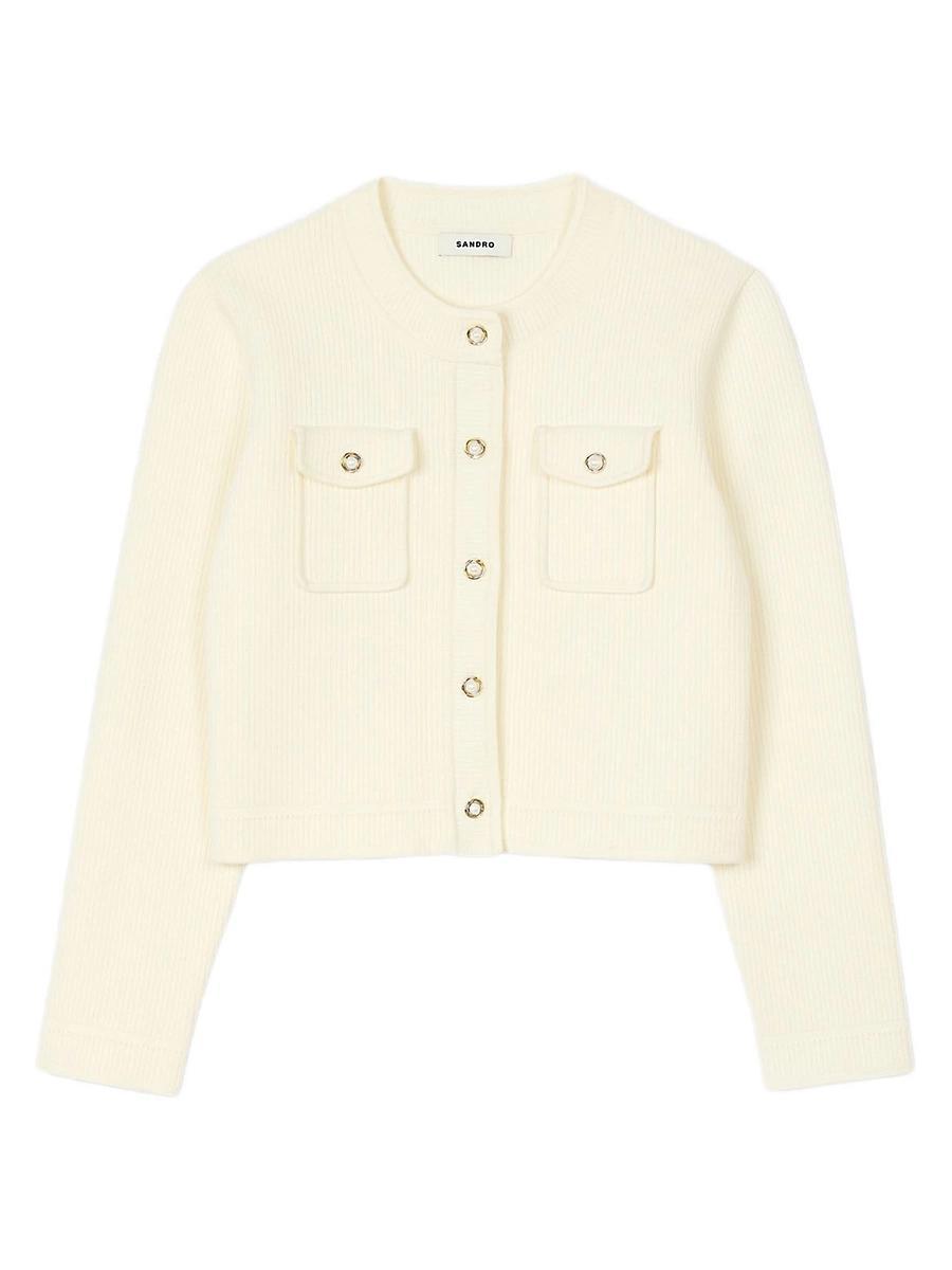 Womens Rib Knit Cardigan Product Image