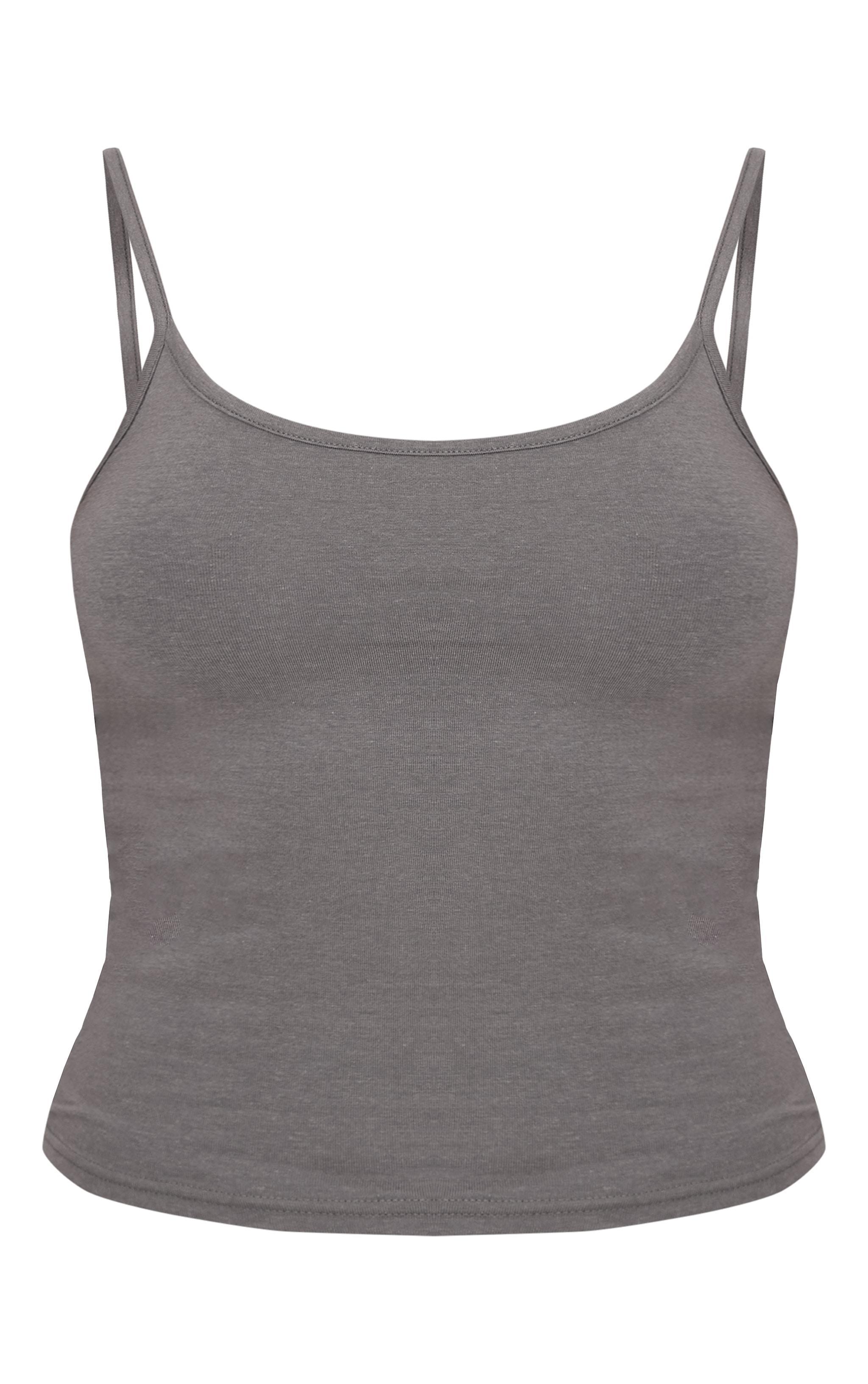 Charcoal Modal Cotton Longline Vest Top Product Image