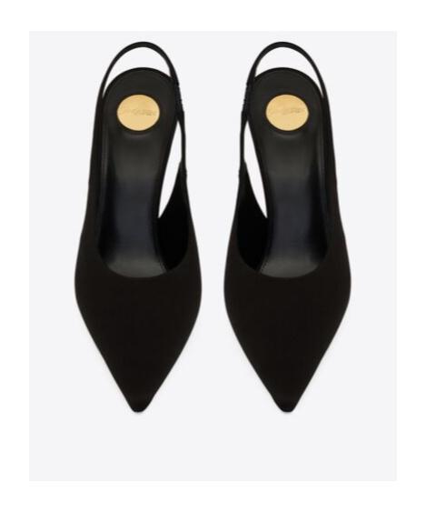 SAINT LAURENT Aint Laurent Chica Slingback Pumps In Black Product Image