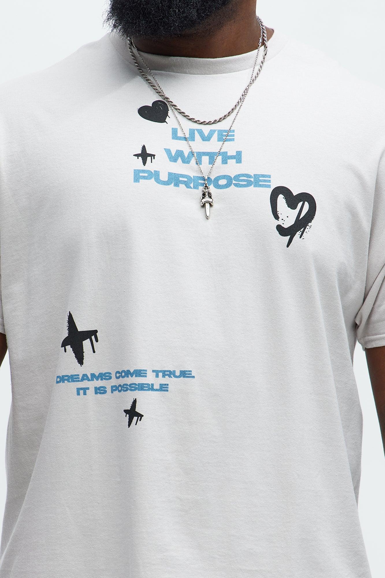Live With Purpose Short Sleeve Tee - Light Grey Product Image