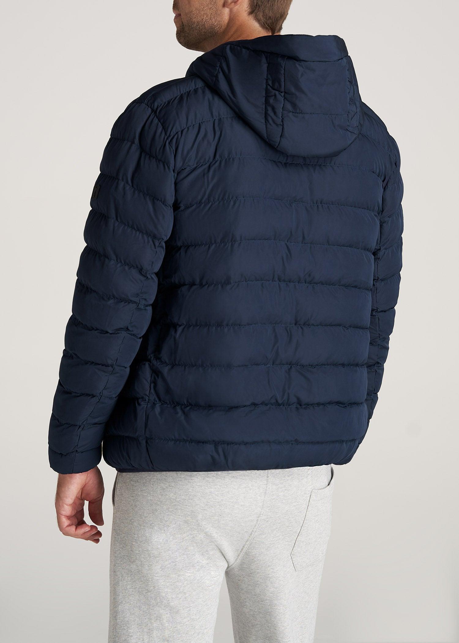 Medium-Weight Tall Puffer Jacket for Men in Navy Product Image