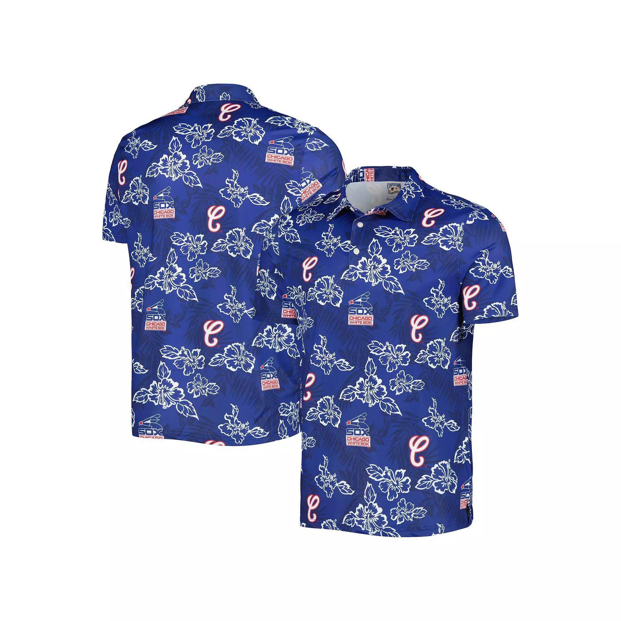 Men's Reyn Spooner Navy Chicago White Sox Cooperstown Collection Puamana Print Polo,  Product Image