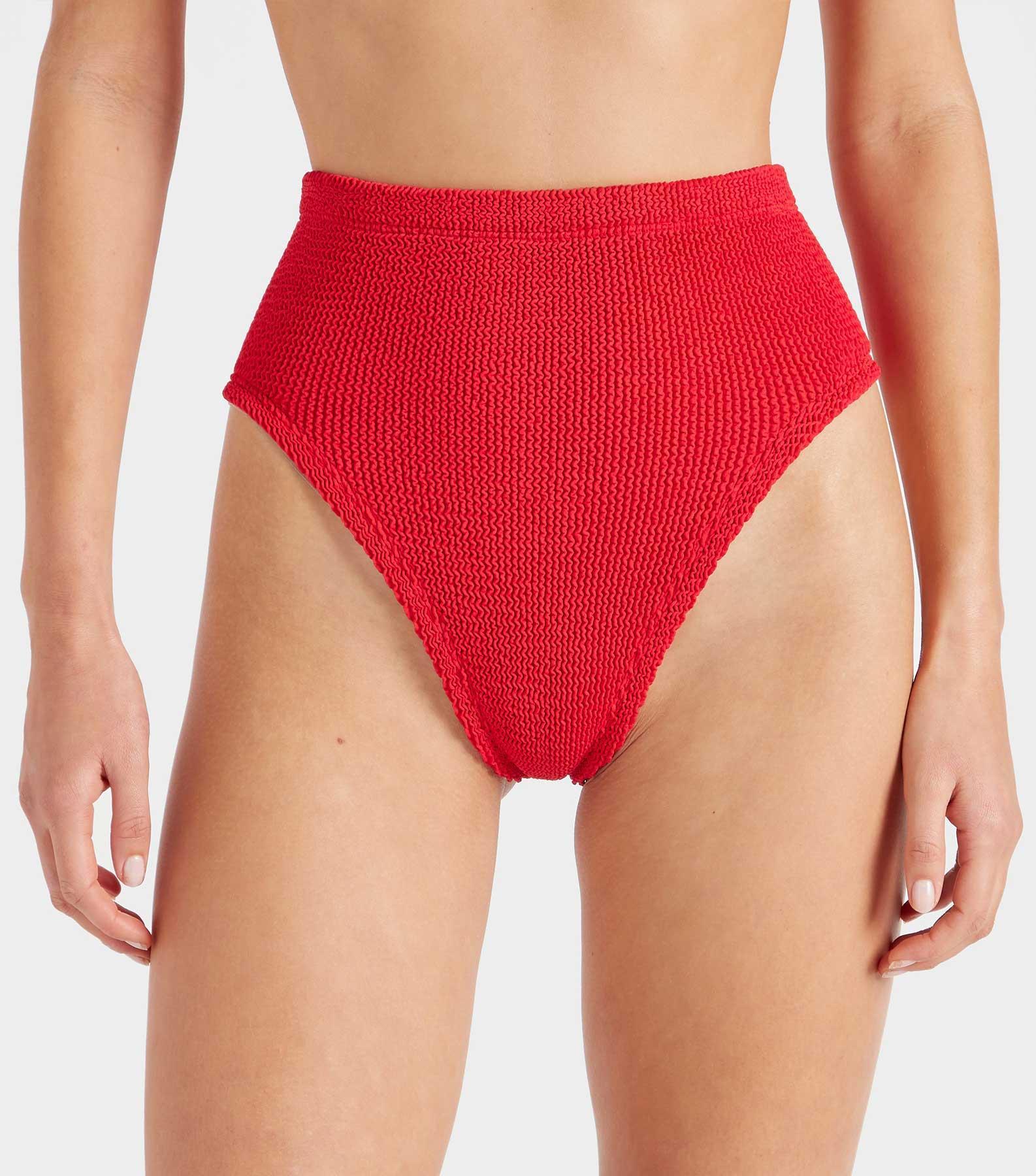 High Waist Bikini Bottom - Red Product Image