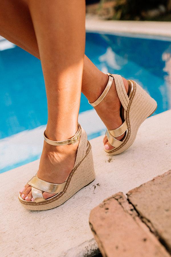 The Syra Espadrille Wedge In Gold Product Image