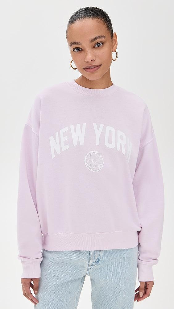 Good American Brushed Fleece Graphic Crew Sweatshirt New York | Shopbop Product Image