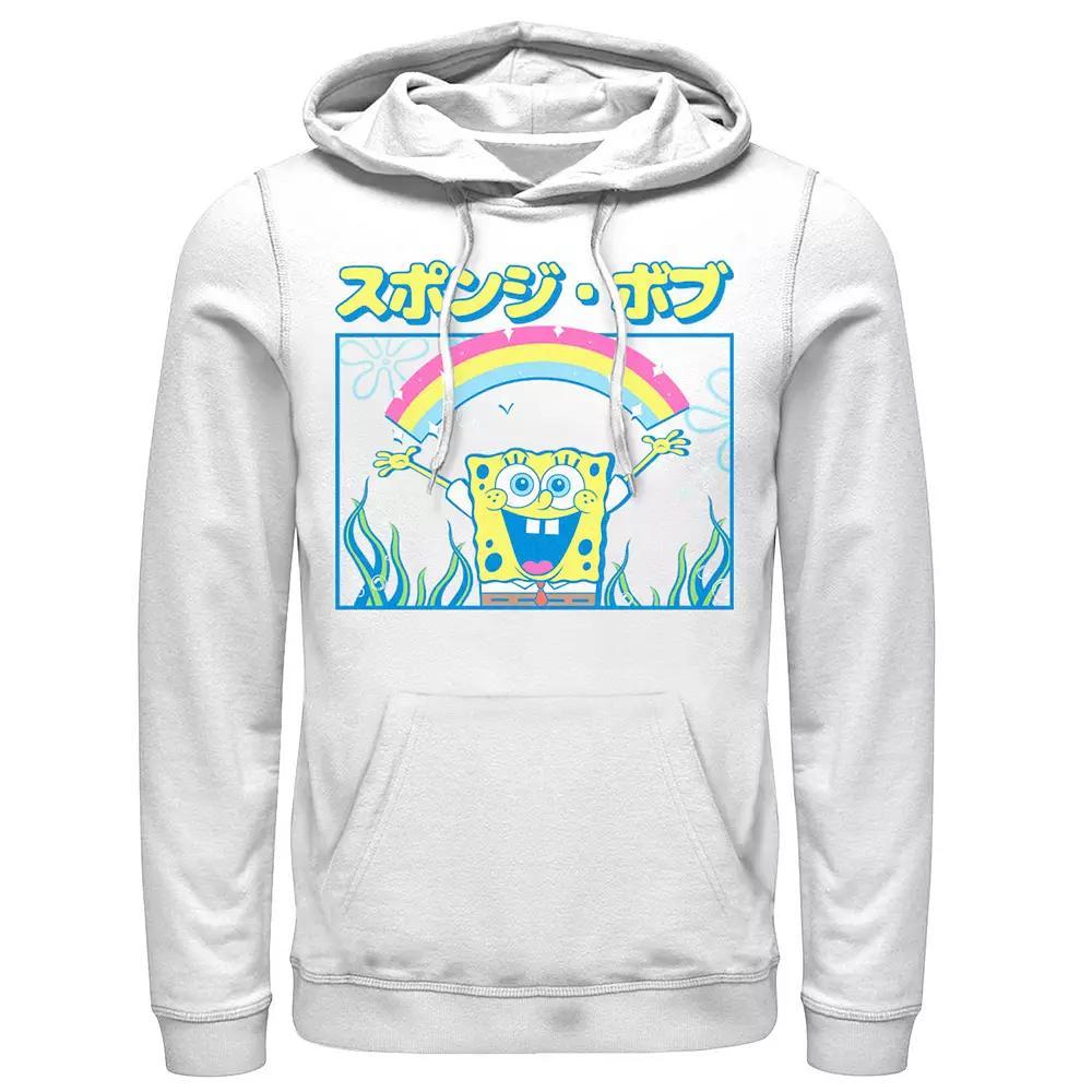 Men's Nickelodeon SpongeBob SquarePants Rainbow Kanji Poster Hoodie, Size: Large, White Product Image
