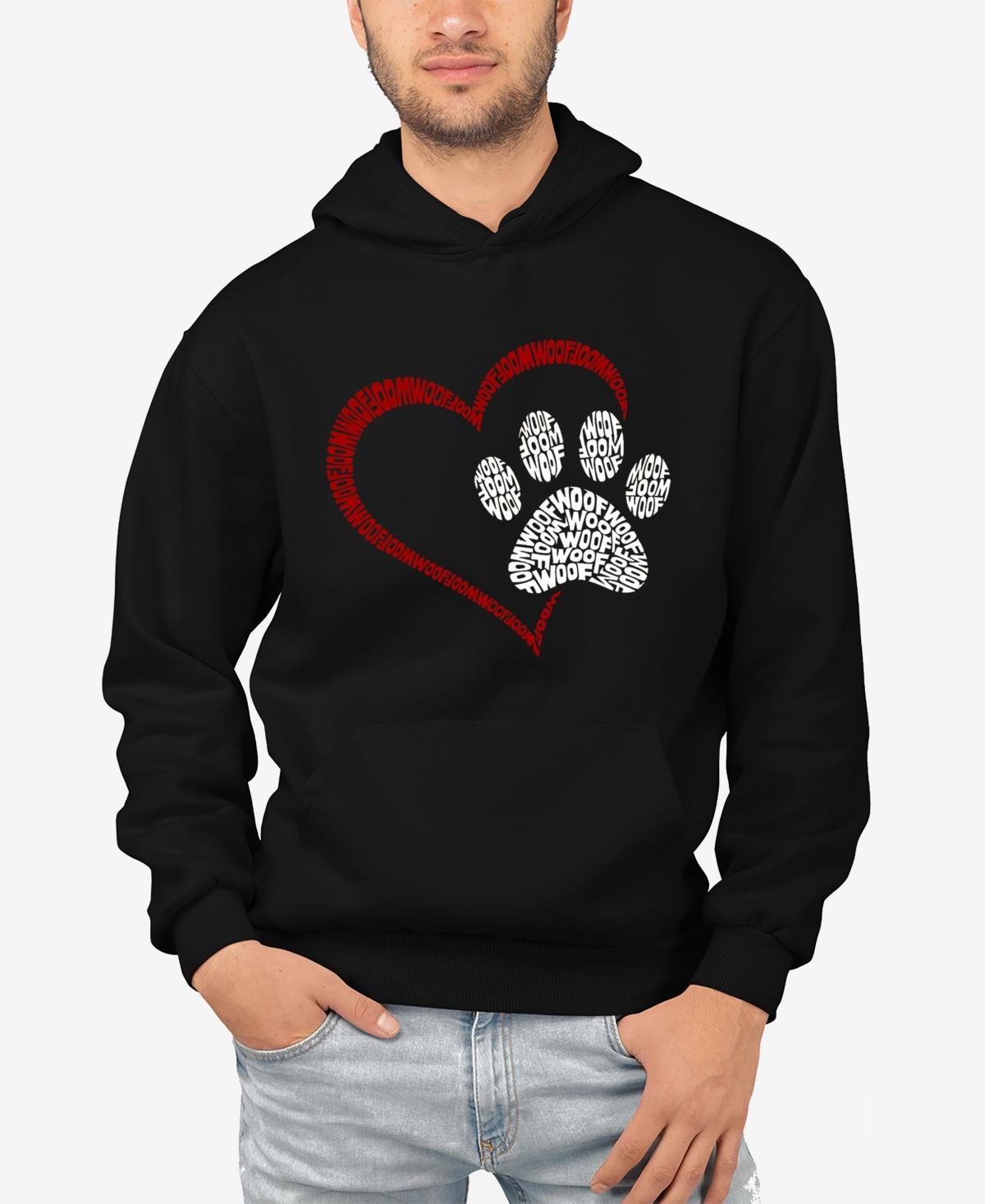 La Pop Art Paw Heart - Mens Word Art Hooded Sweatshirt Product Image