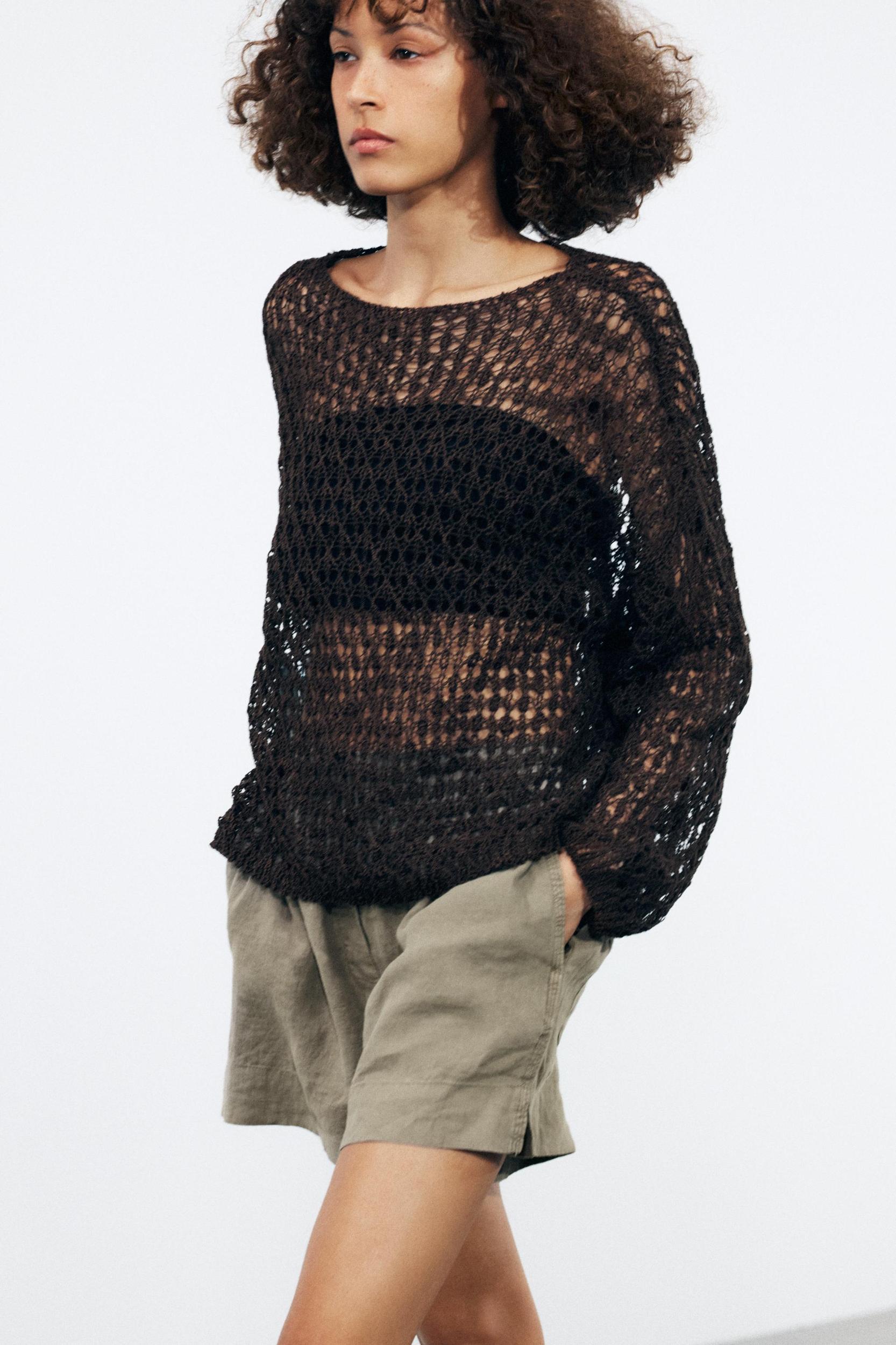OPENWORK KNIT SWEATER Product Image