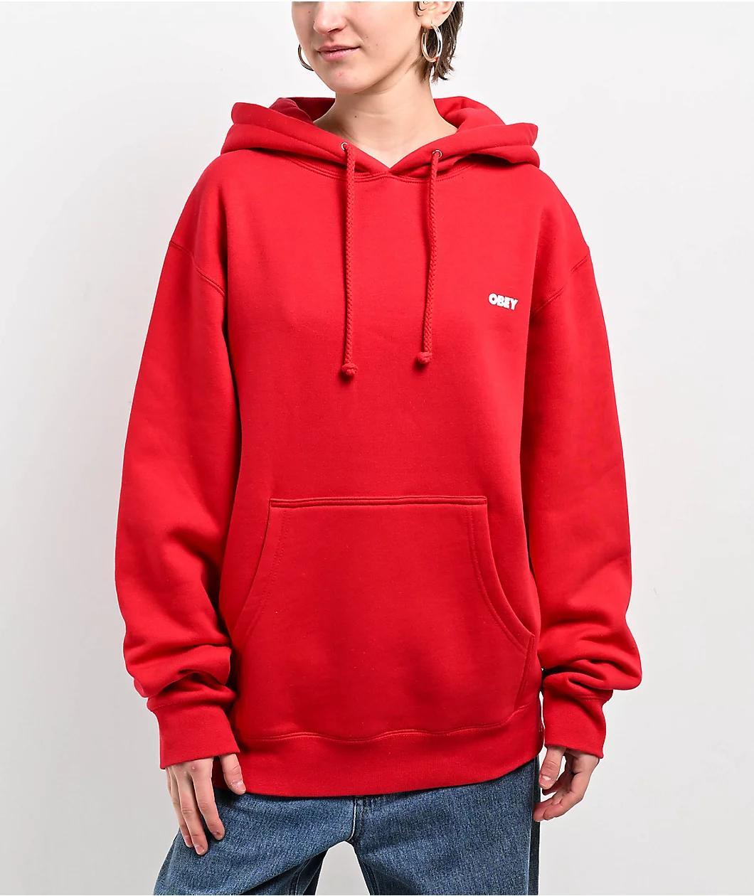 Obey Bold Type Red Hoodie Product Image