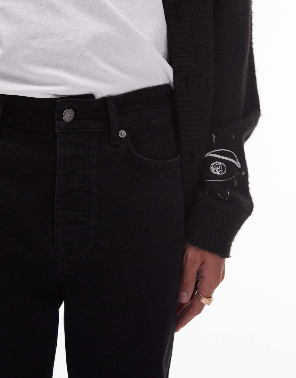 Topman flared jeans in black Product Image