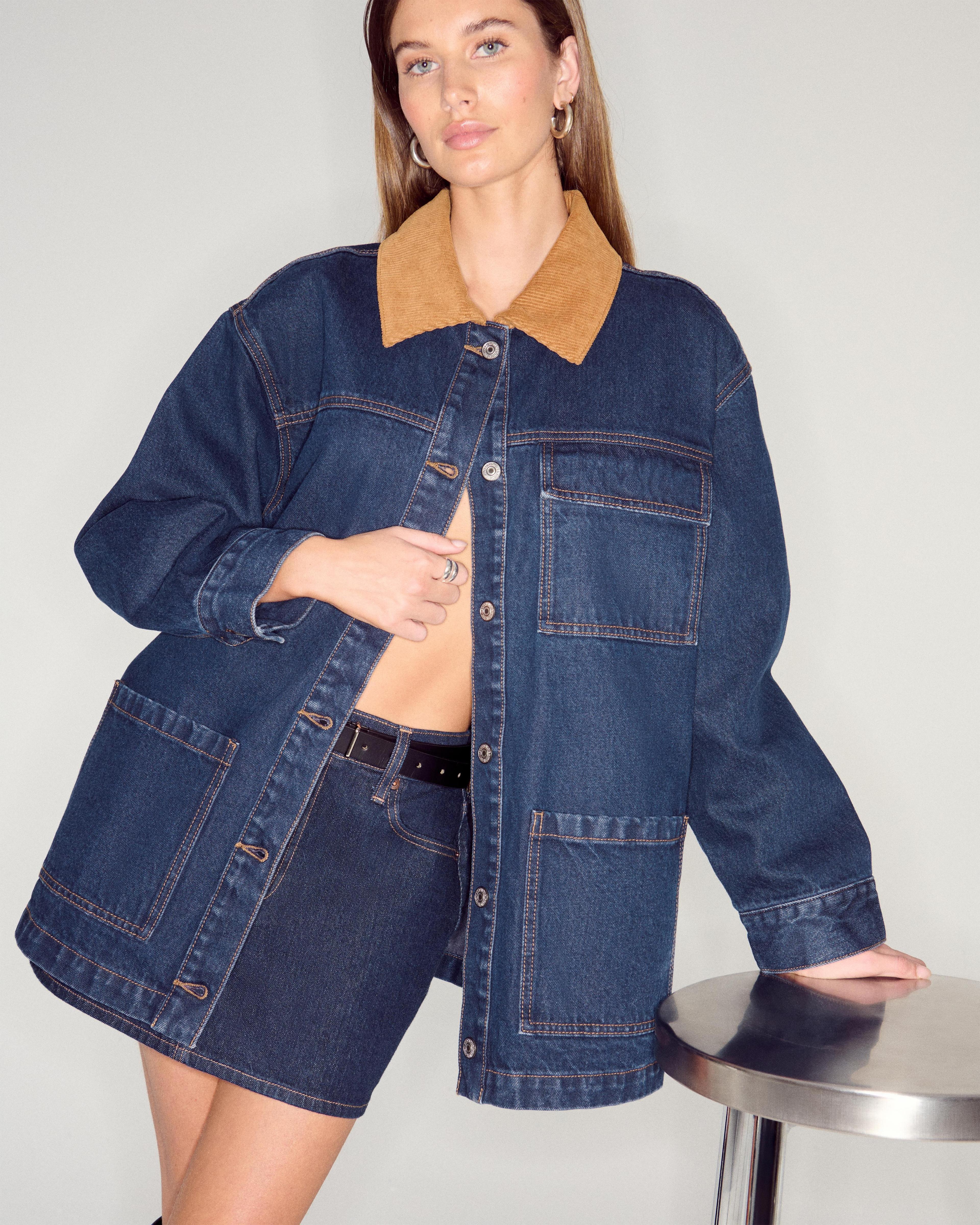 Denim Utility Shirt Jacket Product Image