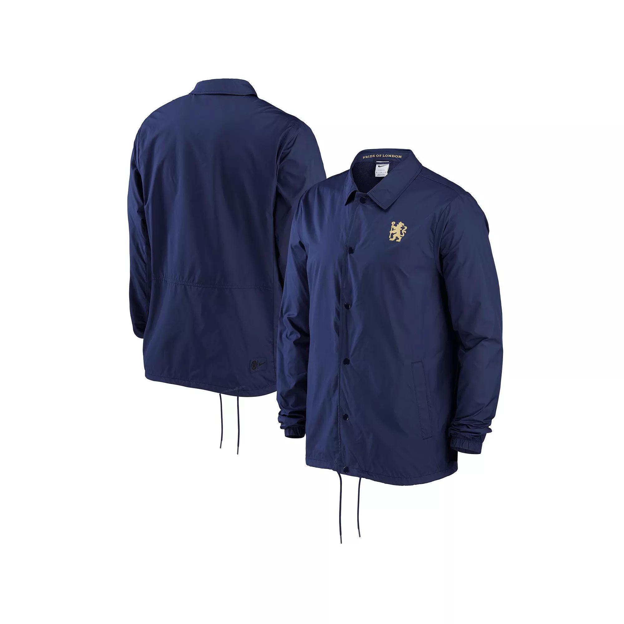 Men's Nike Navy Chelsea Coach Performance Full-Snap Jacket,  Product Image