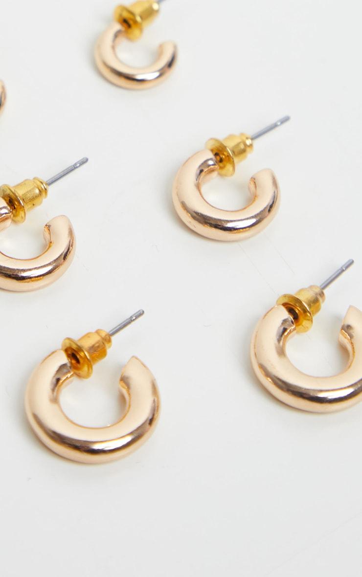 Gold Huggie Hoop 3 Pack Earring Set Product Image