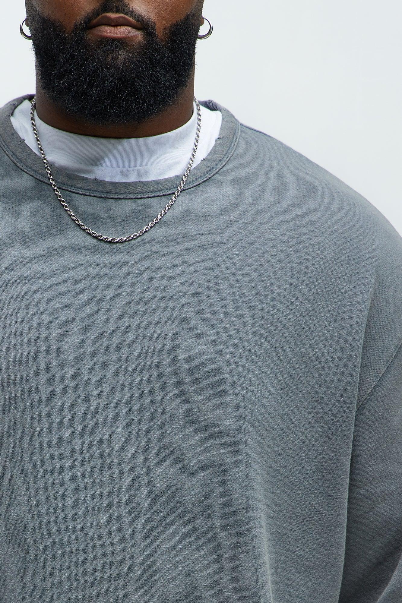 Perrie Crewneck Sweatshirt - Slate Blue Product Image