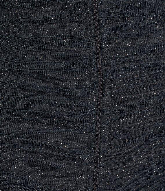 Pear Culture Spaghetti Strap Square Neck Wrap Tail Glitter Dress Product Image