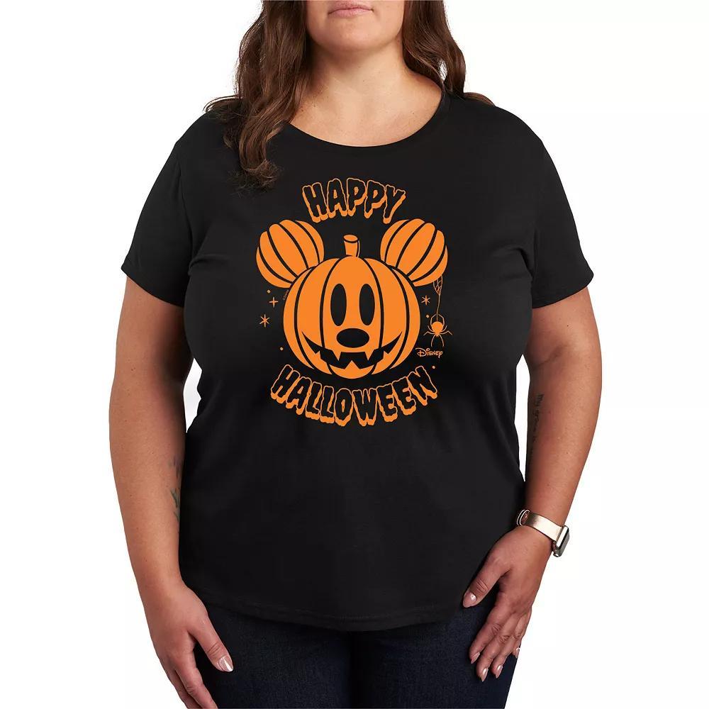 Disney's Mickey Mouse Plus Size Pumpkin Graphic Tee, Women's, Size: 4XL, Black Product Image