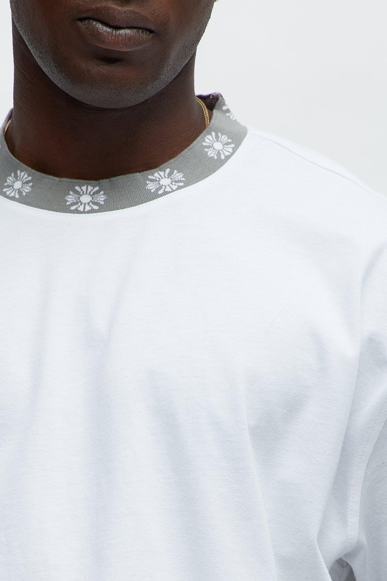 Short Sleeve Cross Collar Graphic - White Male Product Image