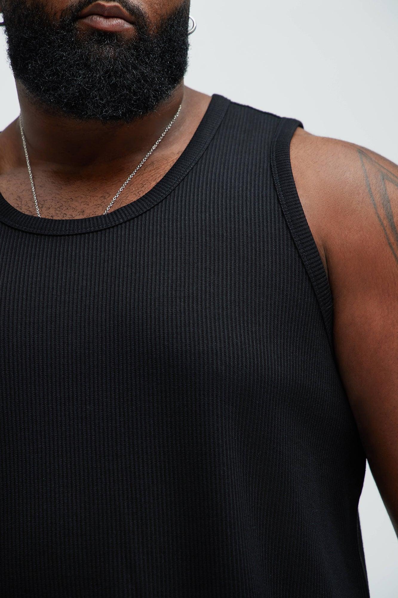 Kalel Textured Tank Top - Black Product Image