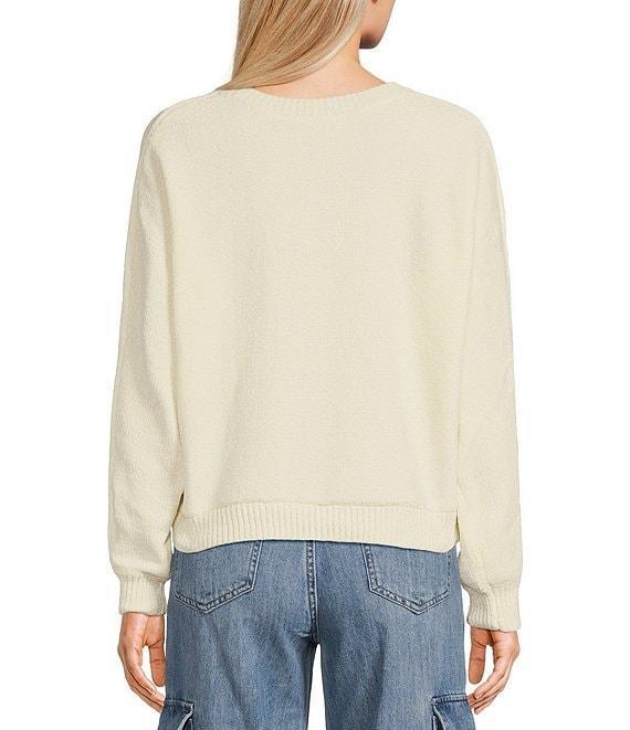 Double Zero Long Sleeve Vibe Check Shiny Chenille Sweater Product Image