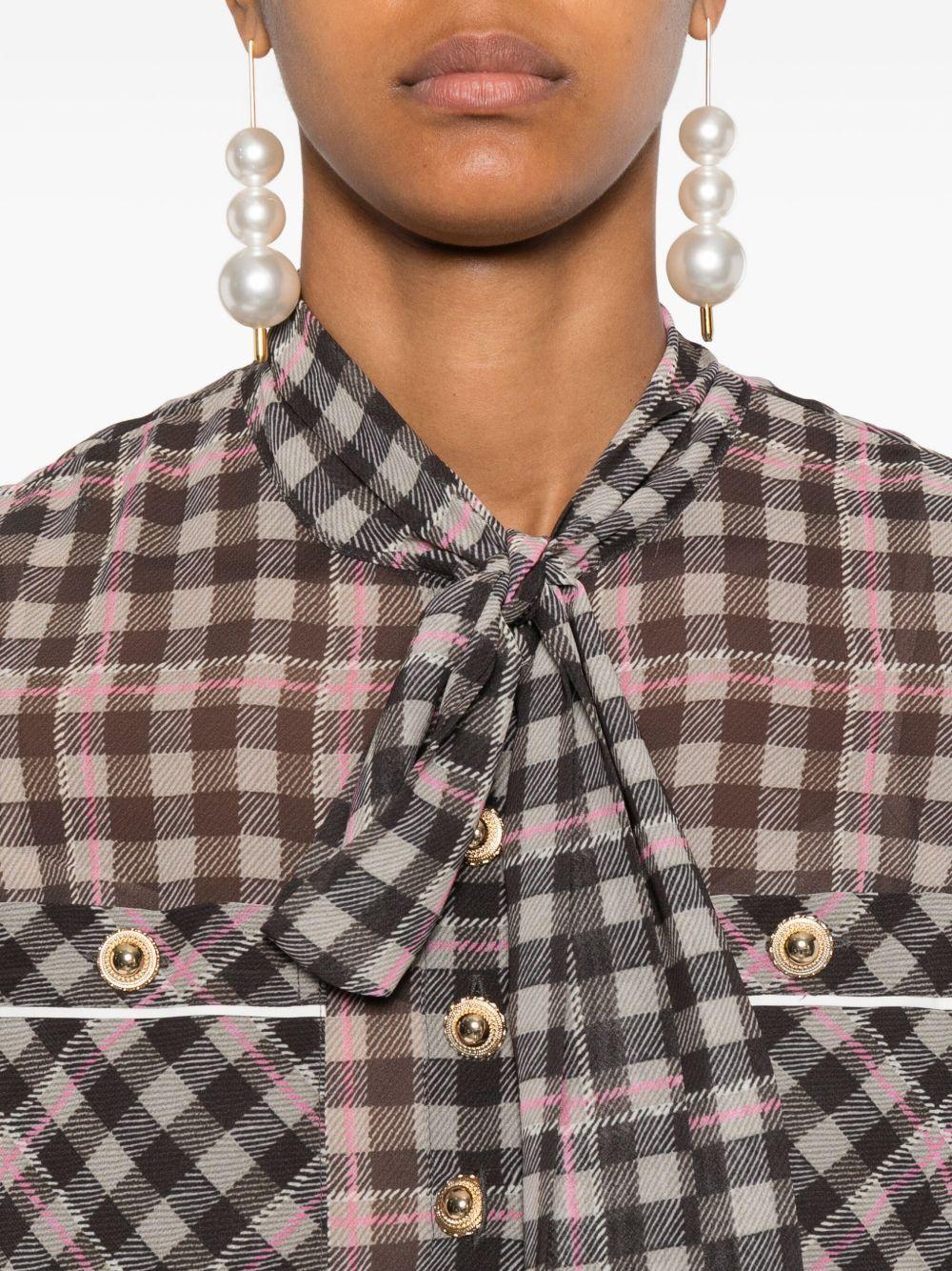 pleated checked dress Product Image