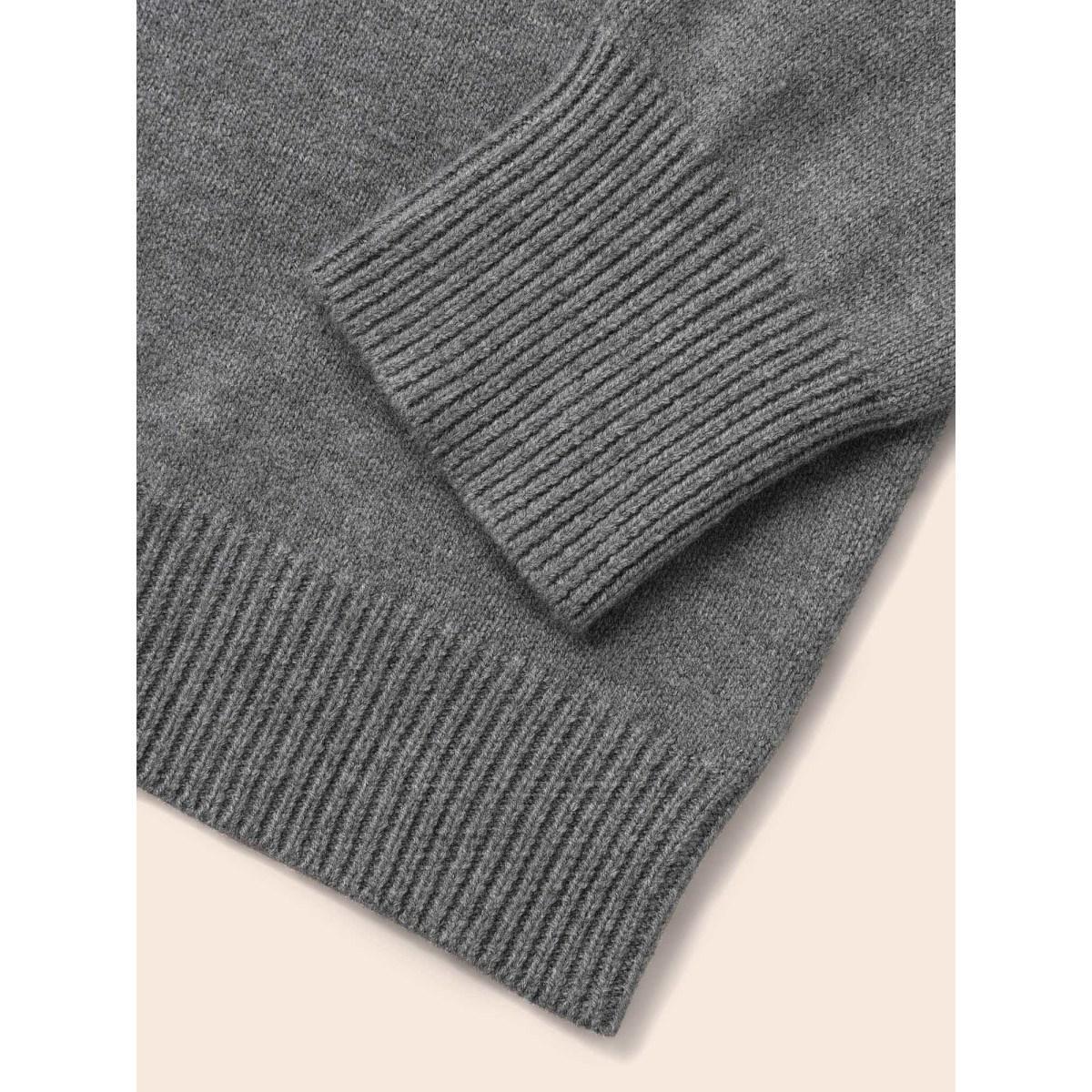 Plus Size Supersoft Essentials Sequin Raglan Sleeve Pullover DimGray Women Casual Loose Long Sleeve Round Neck Everyday Pullovers BloomChic 18-20/2X Product Image