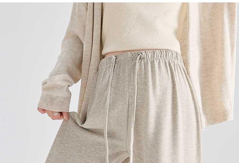 Maternity Drawstring Waist Melange Loose Fit Pants Product Image