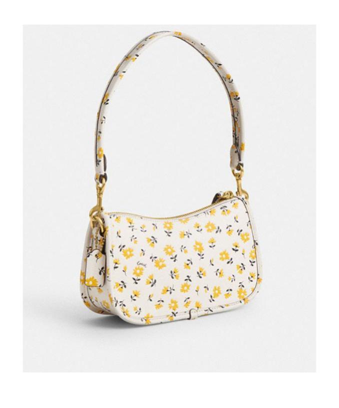 COACH Swinger 20 Floral Print Shoulder Bag In White Product Image