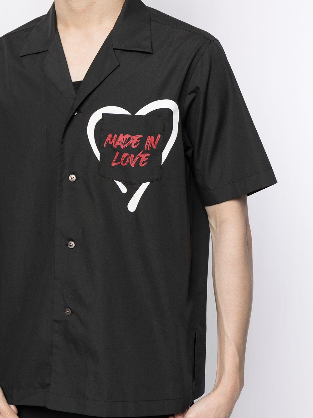 slogan-print short-sleeved shirt Product Image