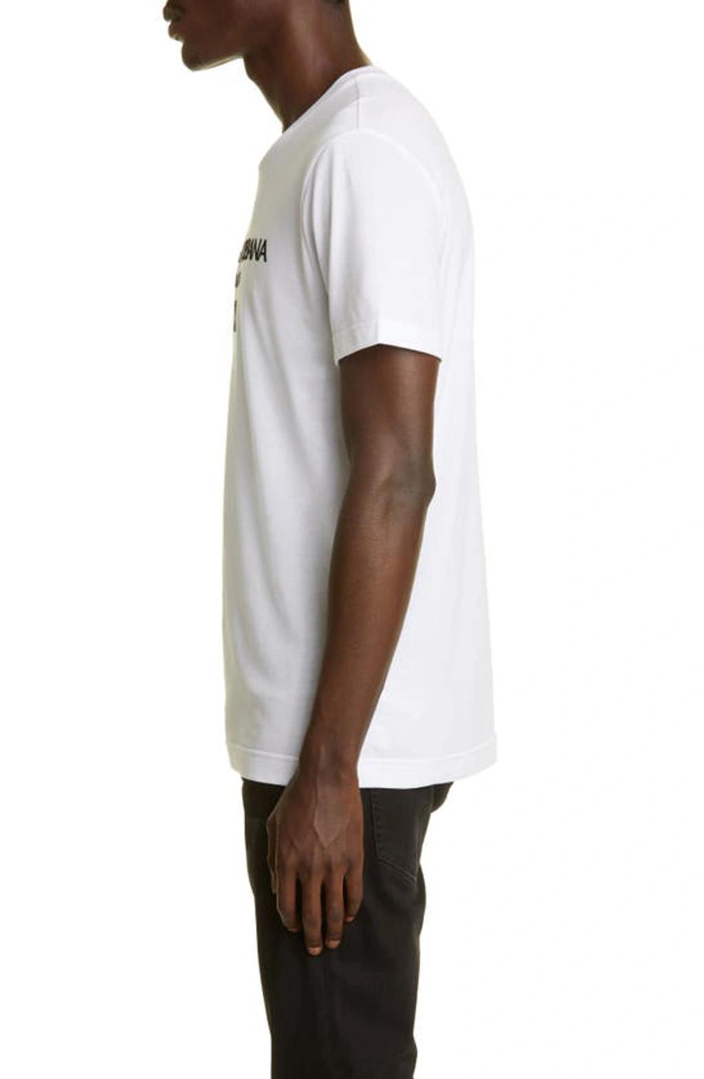 Cotton T-shirt With Dg Embroidery And Patch In White Product Image