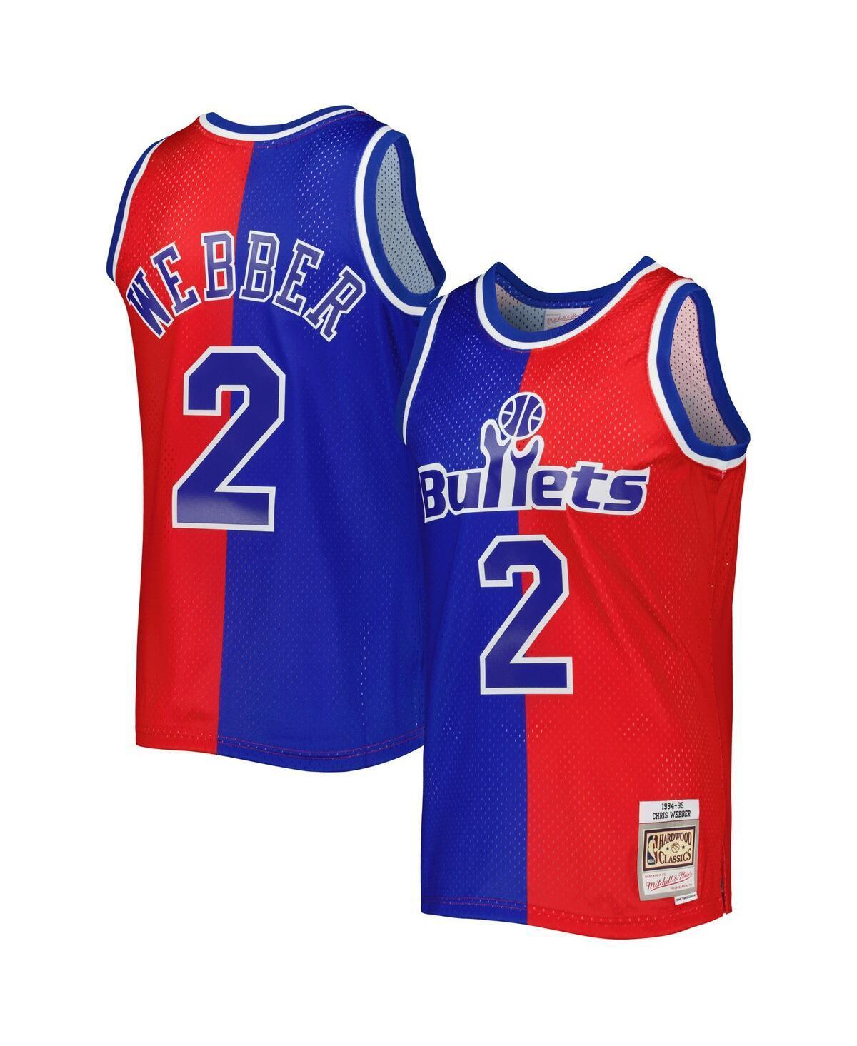 Men's Mitchell & Ness Chris Webber Blue/Red Washington Bullets Hardwood Classics 1994-95 Split Swingman Jersey, Size: Medium, Nba Blue Product Image