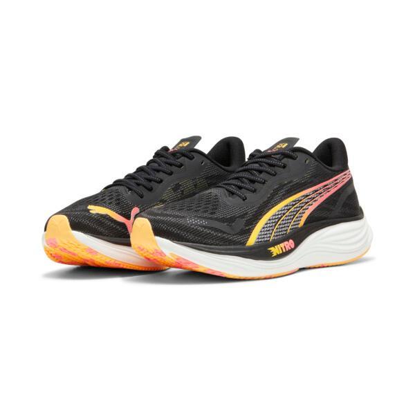 PUMA Velocity NITRO 3 Mens Running Shoes in Black/Silver/Sun Stream Product Image