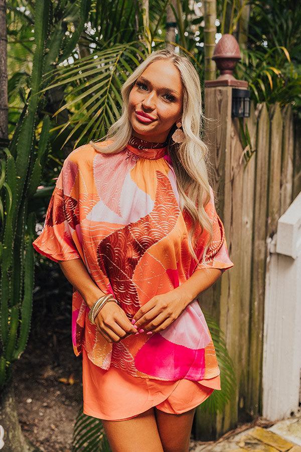 Date Night In Venice Shift Top in Orange Product Image