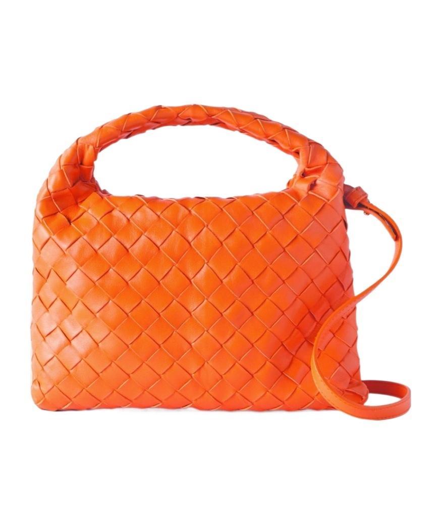 BOTTEGA VENETA Mini Hop Hobo Bag In 7524 Papaya N M Br Product Image