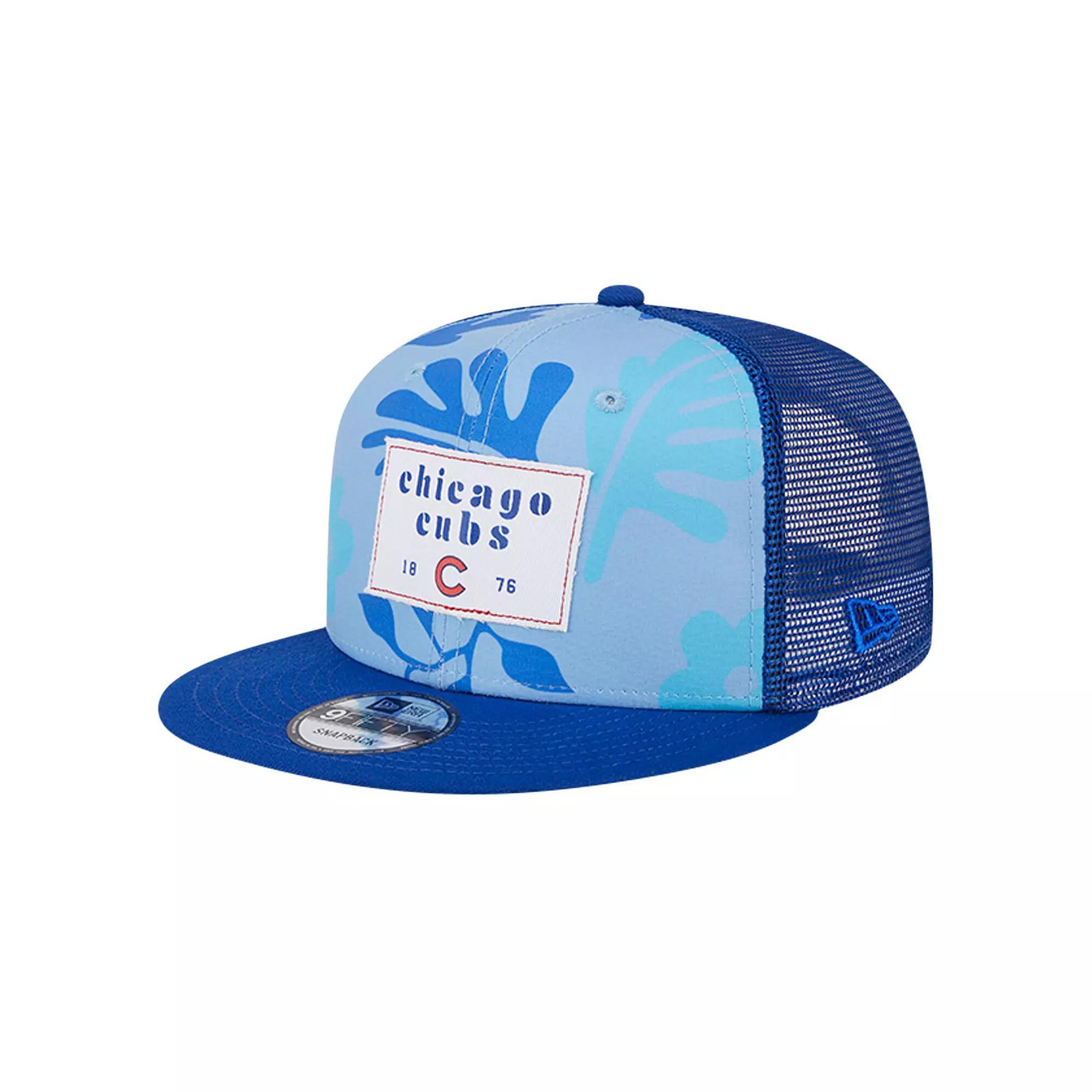 Men's New Era Royal Chicago Cubs Bikini Bottom Trucker 9FIFTY Snapback Hat, Blue Product Image
