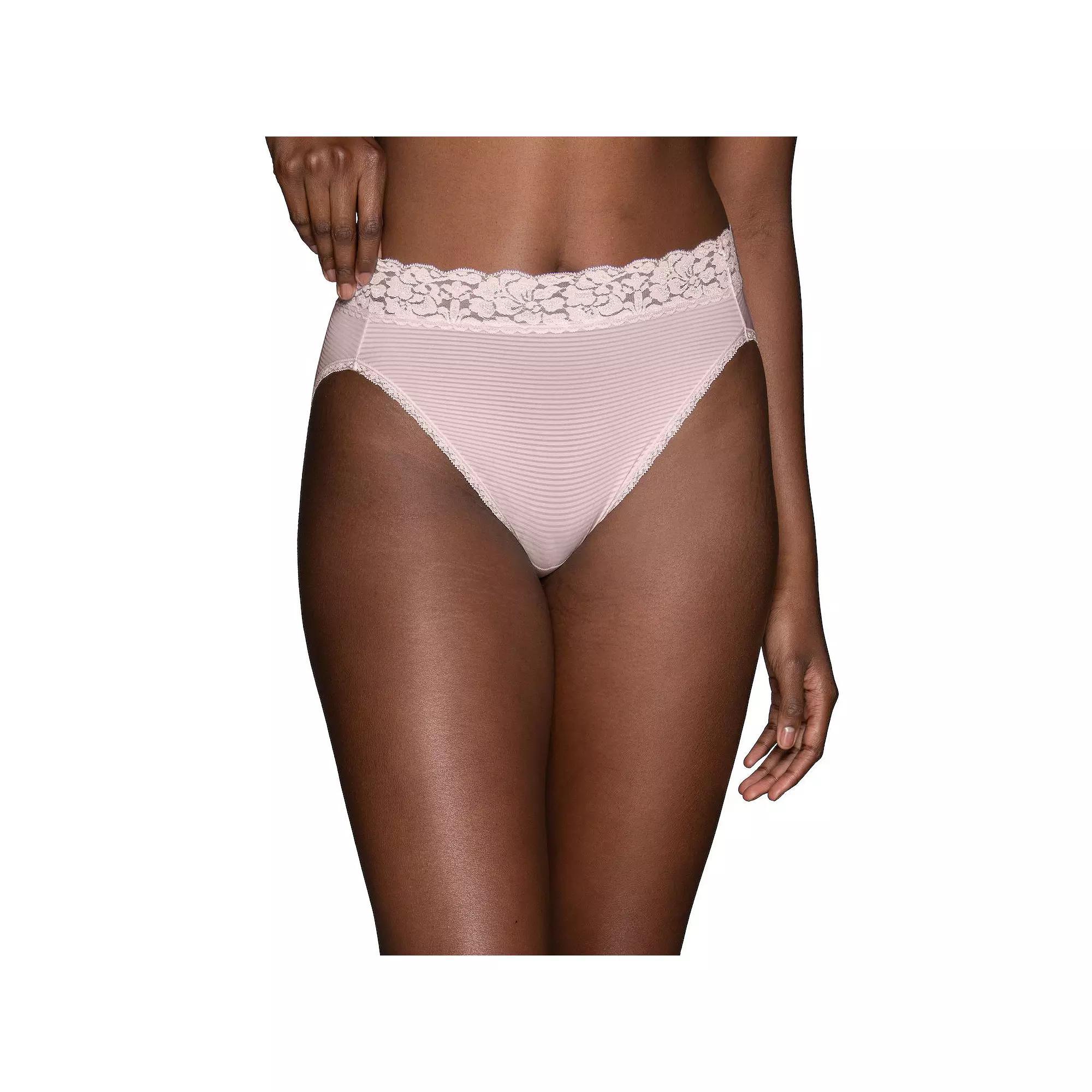 Women's Vanity Fair Lingerie® Flattering Lace Hi-Cut Panty 13280, Size: 6, Sheer Quartz Product Image