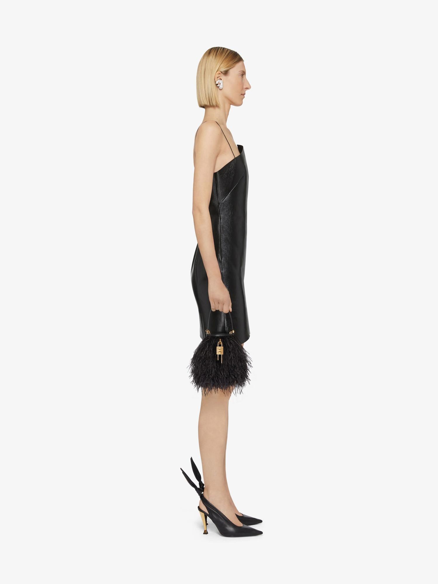 Asymmetric dress in leather Product Image