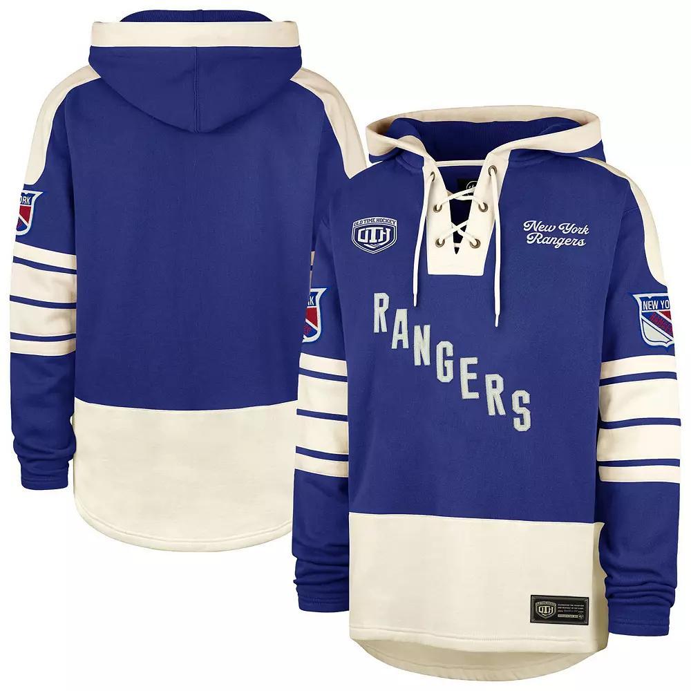 Men's '47 Blue New York Rangers Blue Line Heritage Lacer Pullover Hoodie,  Product Image
