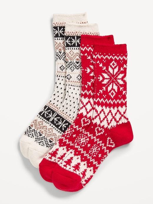 Fair Isle Crew Socks 2-Pack Product Image