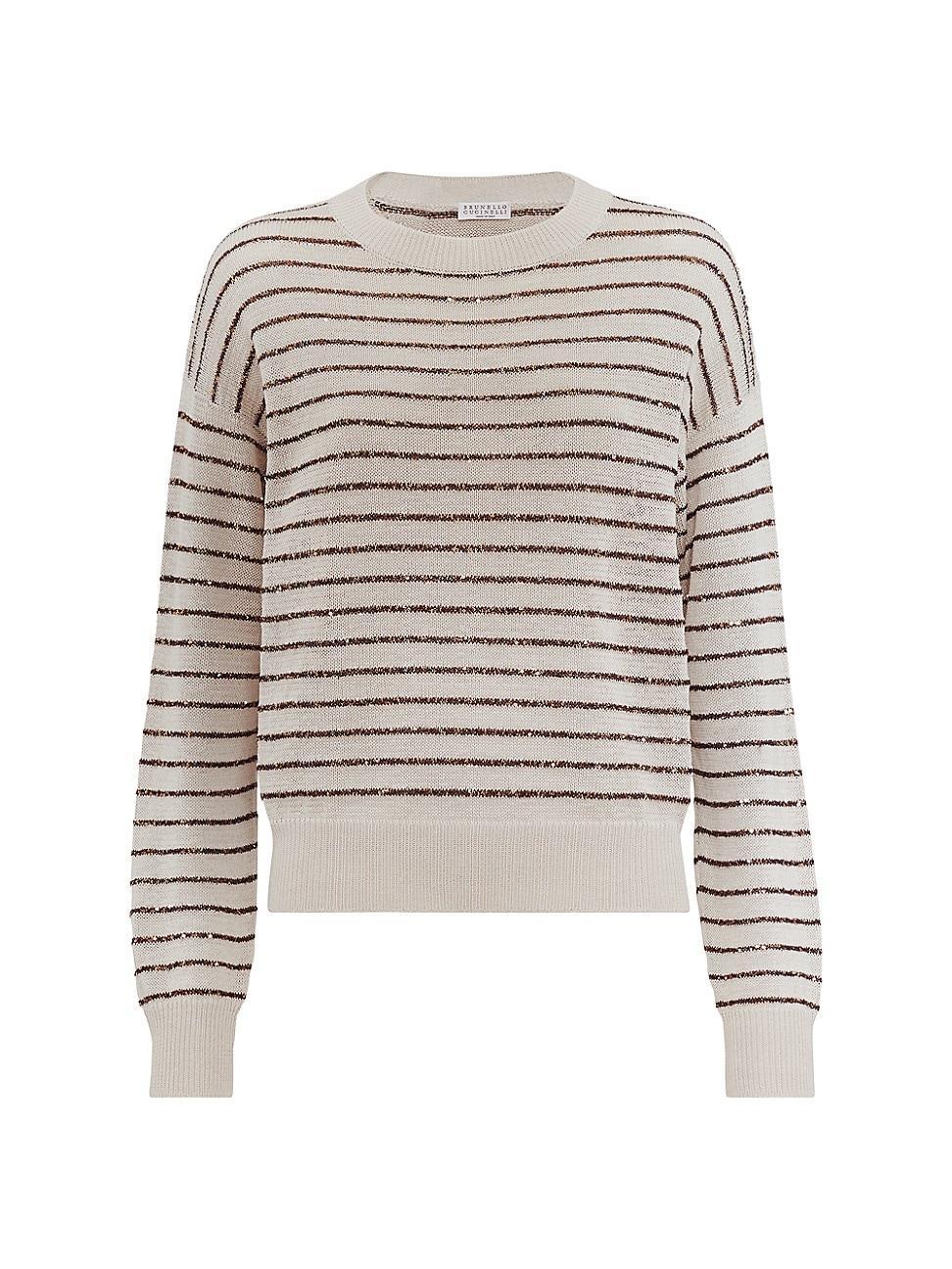 Cotton Glam Stripe Ls Crew Neck Knit Product Image