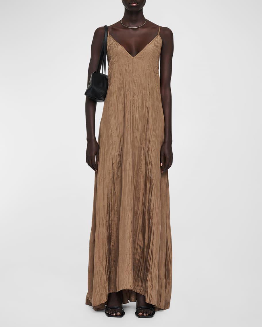 Daniele Sleeveless Crinkled Silk Maxi Dress Product Image