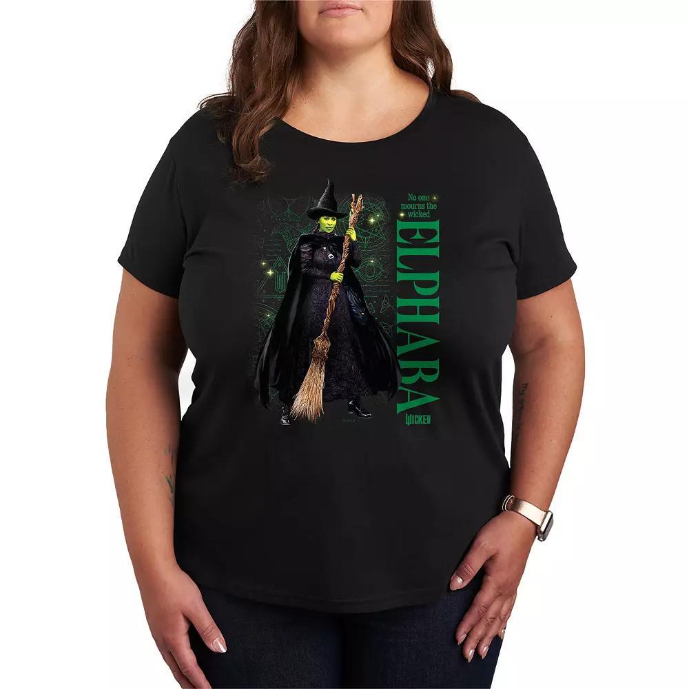 Plus Size Wicked Elphaba No One Mourns The Wicked Graphic Tee, Women's, Size: 1XL, Black Product Image