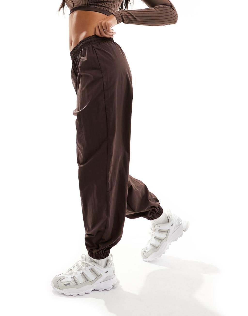 ASOS 4505 woven parachute sweatpants in chocolate brown Product Image