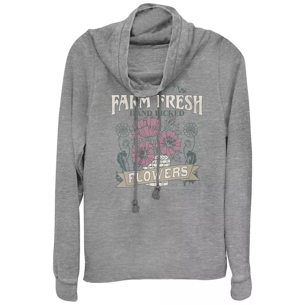 Women's Farm Fresh Flowers Cowlneck Graphic Lightweight Long Sleeve, Girl's,  Product Image