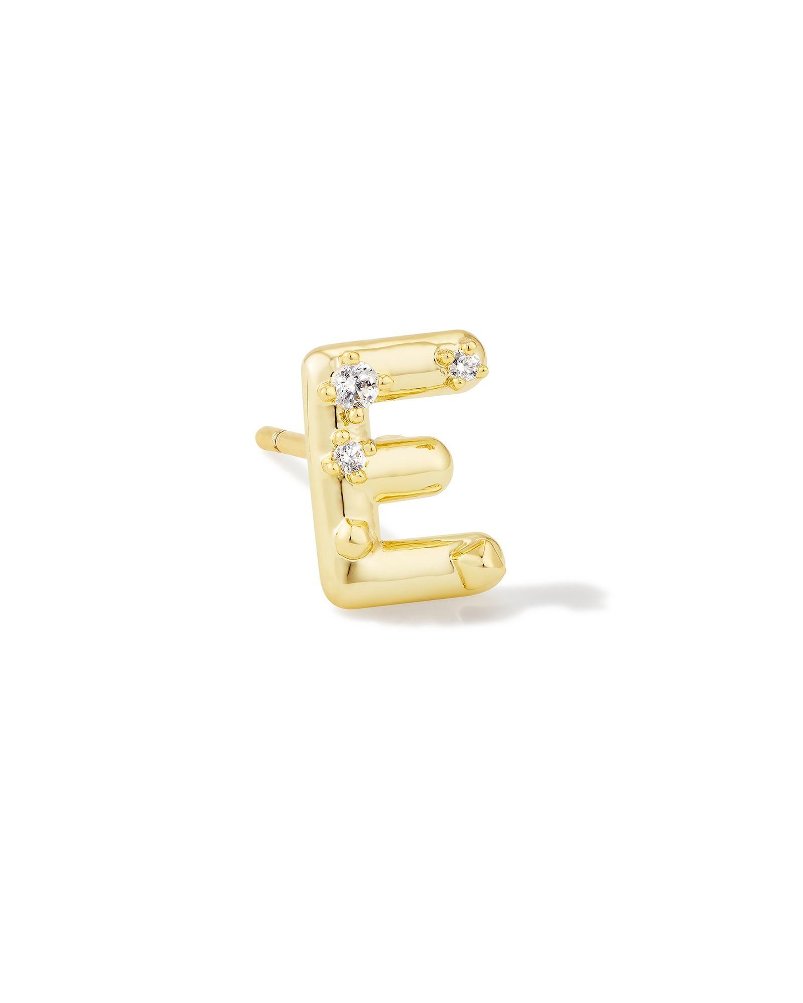 Austin Gold Single Stud Earring in White CZ Product Image