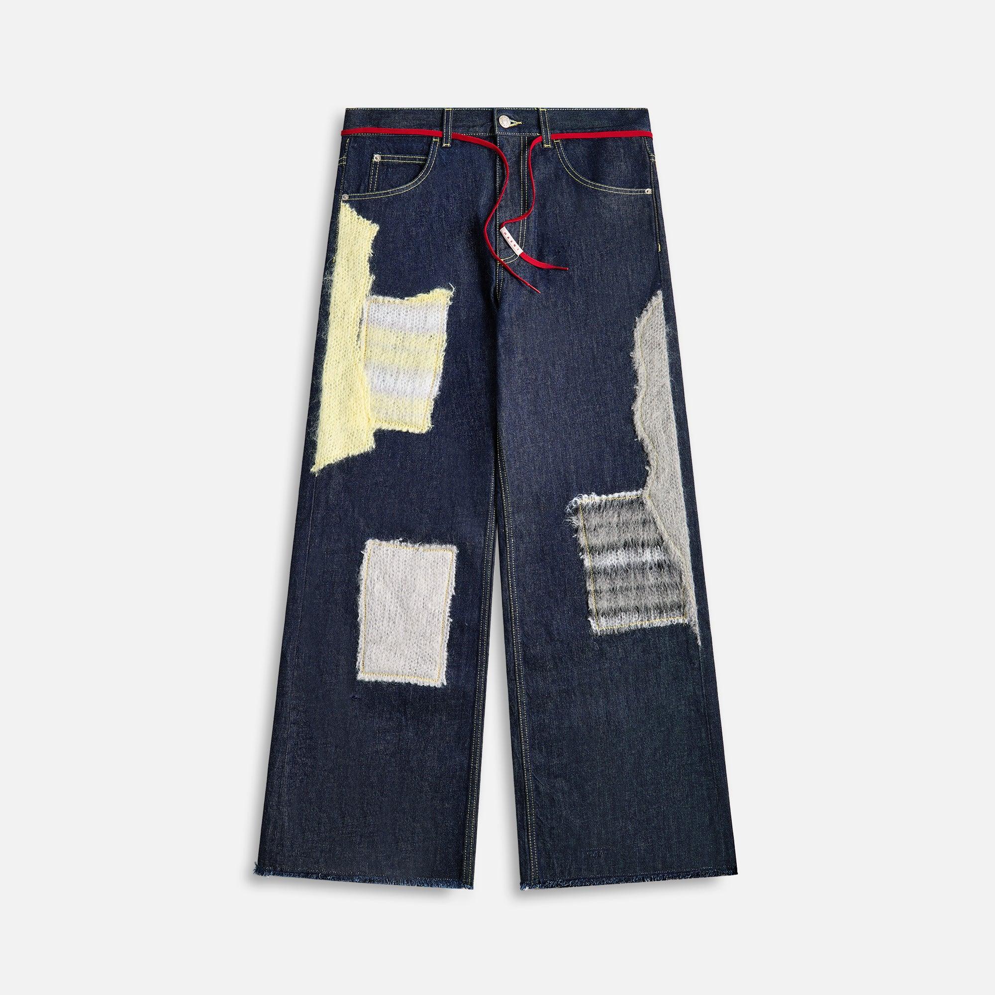 Marni Wool Patched Bull Denim - Blublack Male Product Image