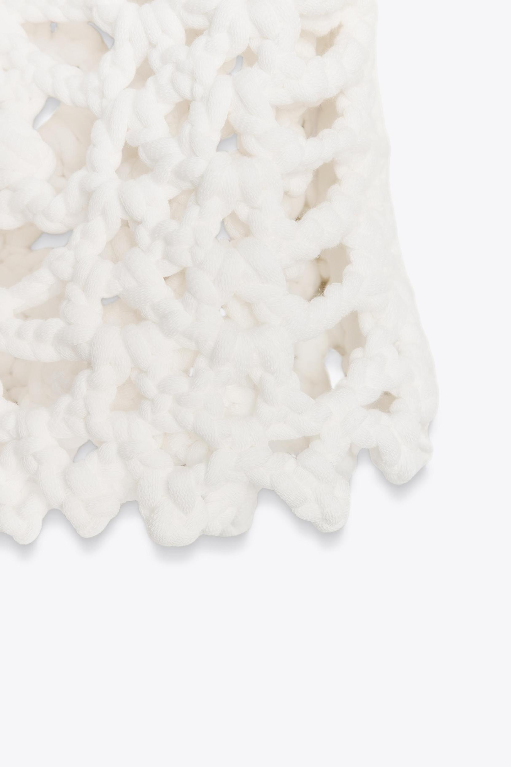 CROCHET KNIT CROP TOP Product Image